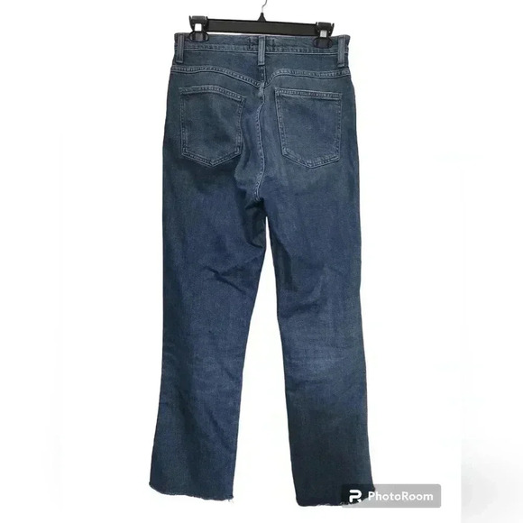 AGoldE pinch waist high-rise fray crop denim jeans - Picture 1 of 5